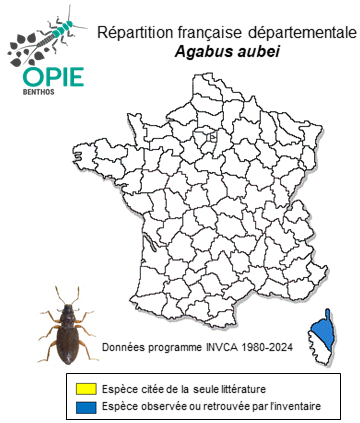 Carte de distribution de Agabus aubei Perris, 1869