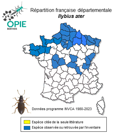 Carte de distribution de Ilybius ater (DeGeer, 1774)