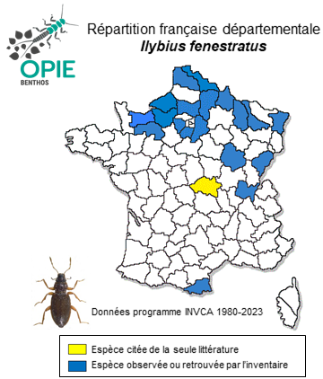 Carte de distribution de Ilybius fenestratus (Fabricius, 1781)
