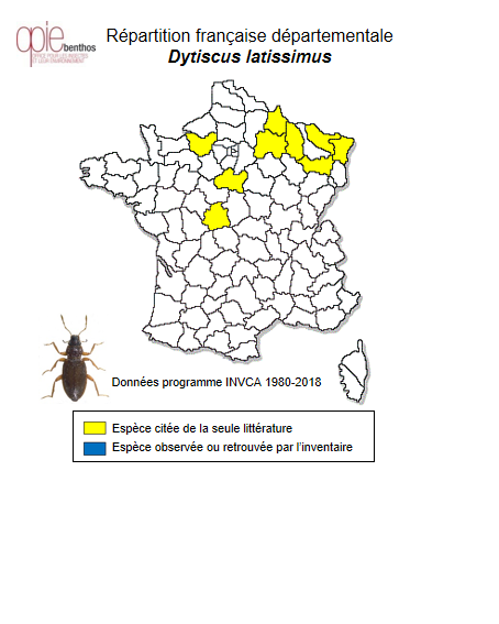 Carte de distribution de Dytiscus latissimus Linnaeus, 1758