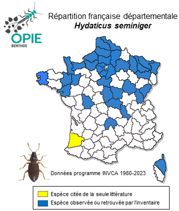 Carte de distribution de Hydaticus seminiger (De Geer, 1774)