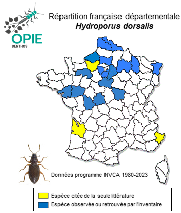 Carte de distribution de Hydroporus dorsalis (Fabricius, 1787)