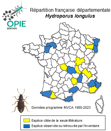 Carte de distribution de Hydroporus longulus Mulsant & Rey, 1861