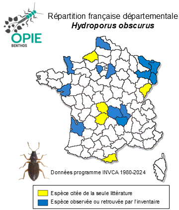Carte de distribution de Hydroporus obscurus Sturm, 1835