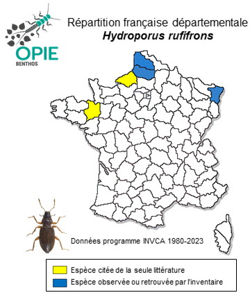 Carte de distribution de Hydroporus rufifrons (O. F. Müller, 1776)