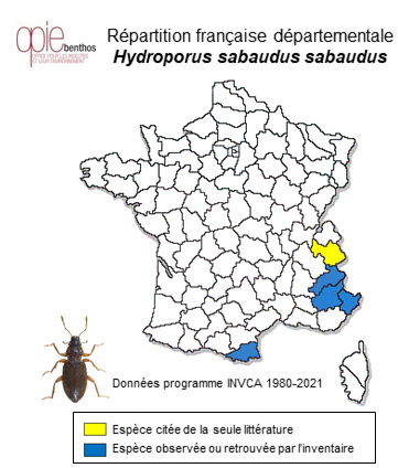 Carte de distribution de Hydroporus sabaudus sabaudus Fauvel, 1865