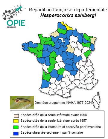 Carte de distribution de Hesperocorixa sahlbergi (Fieber, 1848)
