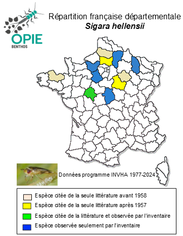 Carte de distribution de Sigara hellensii (C. R. Sahlberg, 1819)