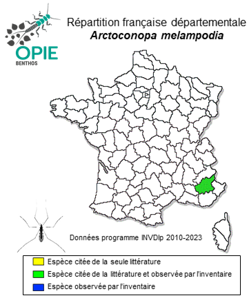 Carte de distribution de Arctoconopa melampodia (Loew, 1873)