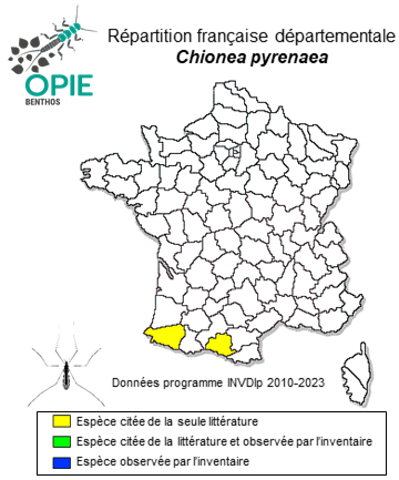 Carte de distribution de Chionea pyrenaea (Bourne, 1981)