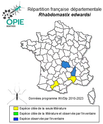Carte de distribution de Rhabdomastix edwardsi Tjeder, 1967