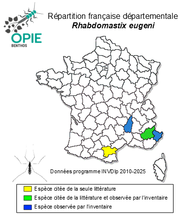 Carte de distribution de Rhabdomastix eugeni Starý, 2004