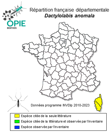 Carte de distribution de Dactylolabis anomala (Kuntze, 1913)