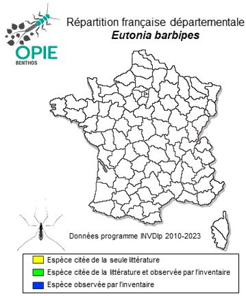 Carte de distribution de Eutonia barbipes (Meigen, 1804)