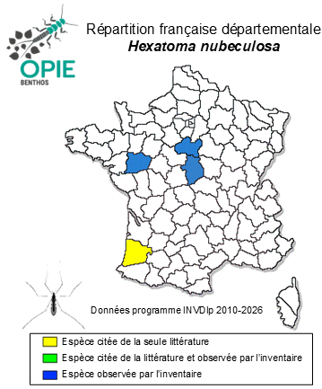 Carte de distribution de Hexatoma nubeculosa nubeculosa (Burmeister, 1829)