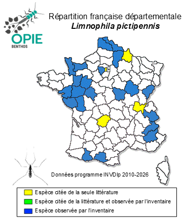 Carte de distribution de Limnophila pictipennis (Meigen, 1818)