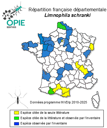 Carte de distribution de Limnophila schranki Oosterbroek, 1992