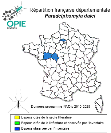 Carte de distribution de Paradelphomyia dalei (Edwards, 1939)