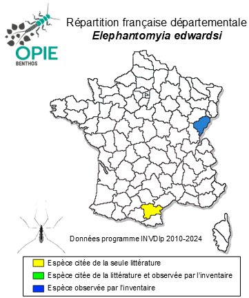 Carte de distribution de Elephantomyia edwardsi Lackschewitz, 1932