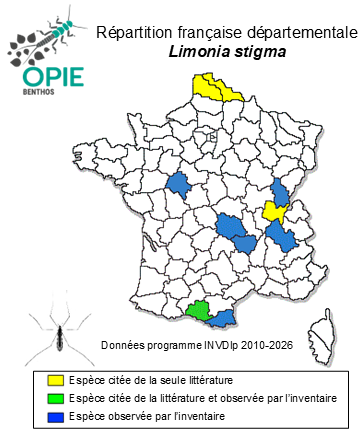 Carte de distribution de Limonia stigma (Meigen, 1818)