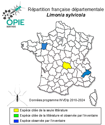 Carte de distribution de Limonia sylvicola (Schummel, 1829)