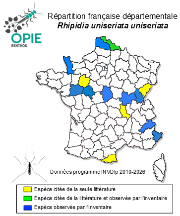 Carte de distribution de Rhipidia uniseriata uniseriata Schiner, 1864