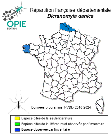 Carte de distribution de Dicranomyia danica Kuntze, 1919