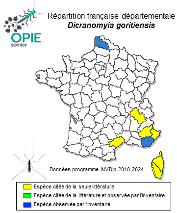 Carte de distribution de Dicranomyia goritiensis (Mik, 1864)