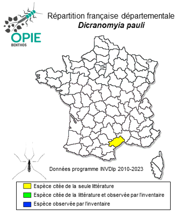 Carte de distribution de Dicranomyia pauli Geiger, 1983