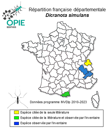 Carte de distribution de Dicranota simulans Lackschewitz, 1940