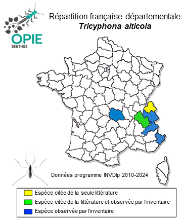 Carte de distribution de Tricyphona alticola Strobl, 1910
