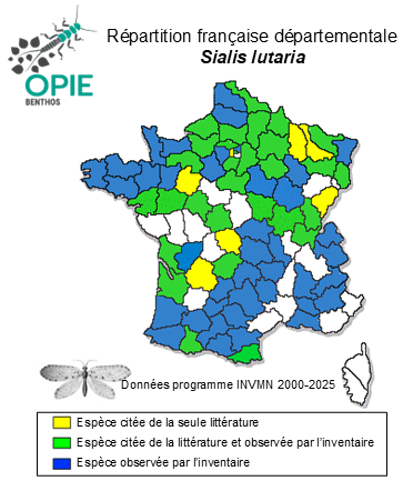Carte de distribution de Sialis lutaria (Linnaeus, 1758)
