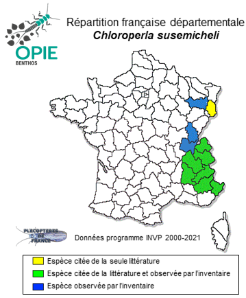 Carte de distribution de Chloroperla susemicheli Zwick, 1967