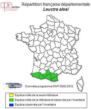 Carte de distribution de Leuctra alosi Navás, 1919