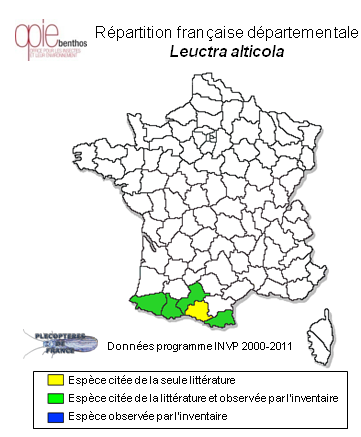 Carte de distribution de Leuctra alticola Despax, 1929 *