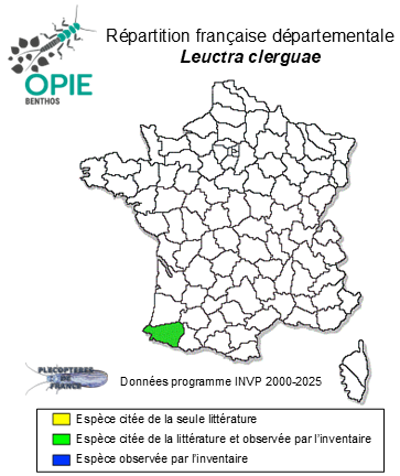 Carte de distribution de Leuctra clerguae Vinçon & Pardo, 1994 *