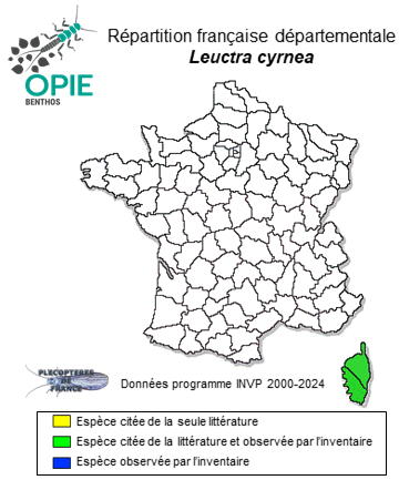 Carte de distribution de Leuctra cyrnea Consiglio & Giudicelli, 1965 *
