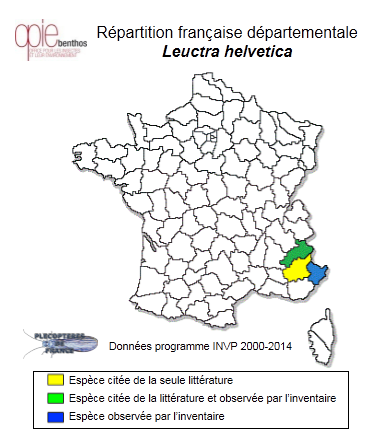 Carte de distribution de Leuctra helvetica Aubert, 1956 *