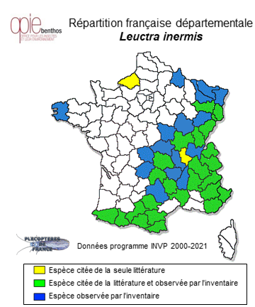 Carte de distribution de Leuctra inermis Kempny, 1899