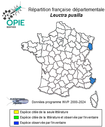 Carte de distribution de Leuctra pusilla Krno, 1985
