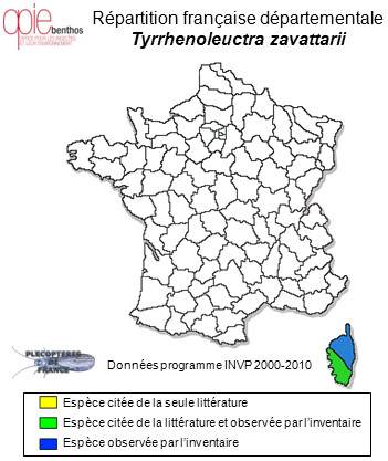 Carte de distribution de Tyrrhenoleuctra zavattarii (Consiglio, 1956)