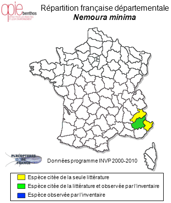 Carte de distribution de Nemoura minima Aubert, 1946 *