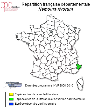 Carte de distribution de Nemoura rivorum Ravizza & Ravizza Dematteis, 1995