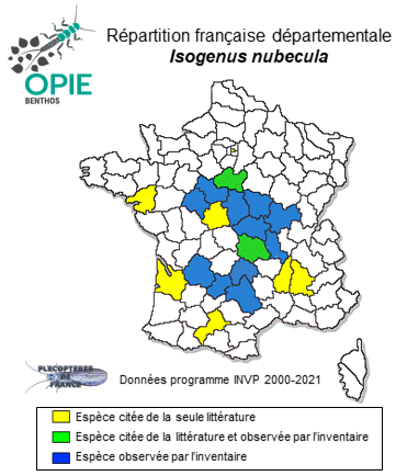 Carte de distribution de Isogenus nubecula Newman, 1833