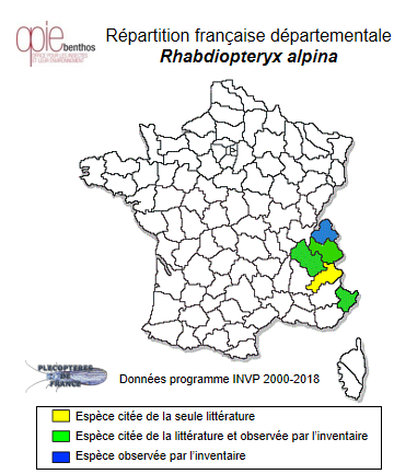 Carte de distribution de Rhabdiopteryx alpina Kühtreiber, 1934