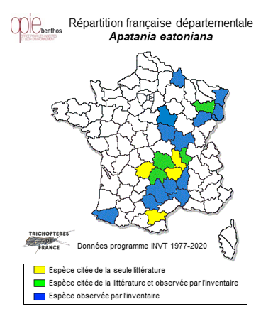 Carte de distribution de Apatania eatoniana MacLachlan, 1880