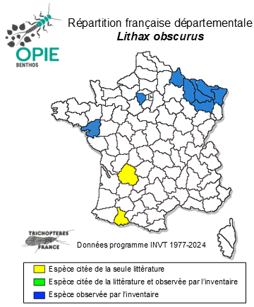 Carte de distribution de Lithax obscurus (Hagen, 1859)