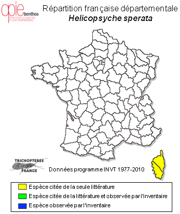 Carte de distribution de Helicopsyche sperata MacLachlan, 1876