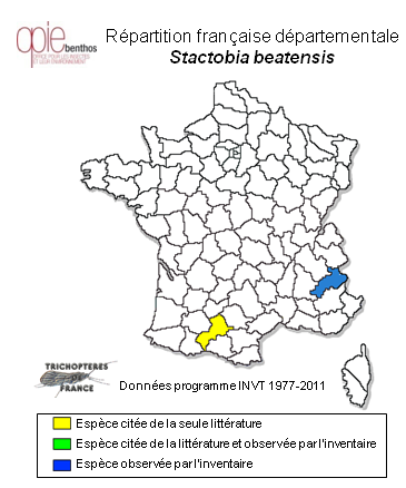 Carte de distribution de Stactobia beatensis Mosely, 1934