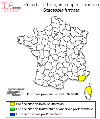 Carte de distribution de Stactobia furcata Mosely, 1930